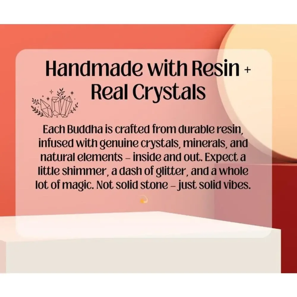 Trolleite Buddha Statue, Resin Crystal Figurine, Altar Decor, Spiritual Gift
